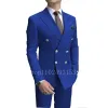 Ternos de moda nova moda branca ternos masculinos fino ajuste 2 peças duplo breasted elegante formal melhor masculino ternos de casamento conjunto traje homme