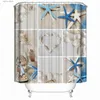 Shower Curtains 1Pcs beach drift bottle shower curtain romantic blue starfish love conch bathroom decoration with 12 plastic hooks Y240316