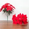 Decoratieve bloemen Kunstmatige poinsettia-struiken Feestartikelen Kerstdecoratie Kerstdecoratie Boeketten Simulatieboeket