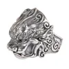 Silver 925 Jewelry Mens Lion Ring Size 812 Antique Punk Accessories Thai Resizable Rings for Men 240305