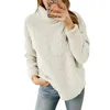 女性のパーカー女性長袖のセーター居心地の良いタートルネックソフトウォームスタイリッシュな秋/冬のプルオーバーカジュアルな快適な寒さ