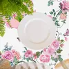 Table Cloth Spring Rose Flower Rectangular Wedding Decoration Waterproof Tablecloth Holiday Party Dining Decorations