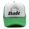 新しいグリーンメッシュパッチワーク野球帽子男性女性刺繍ユニセックスRhudeコレクションカジュアルトラックハット調整可能なrhudeボンネット