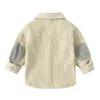 Cardigan per ragazzi in velluto a coste Camicie per neonati Camicie per bambini a maniche lunghe Camicia bianca per bambini Camicetta per bambini Top per bambini 240311