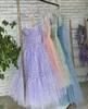 Cloverbridal slipsband Aline Lavender Fairy Birthday Dress Sparkly Holiday Lady Vestidos Daily Gown Girls Robes WP97 240305