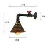 Vägglampa 1 st vintage industriella rustika bordslampor steampunk metallvatten rörtak