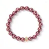 Strand Natural High-Content Cinnabar Bracelet Buddhist Buddha Copper Plated Real Gold Prayer Colorful Lucky Beads