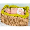 Blankets 5pc/lot Born Pography Props Basket Filler Baby Po Shoot Girl Boy Solid Hand Knitted Thick Wool Blanket About 340cm Gift