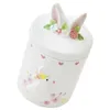 Storage Bottles Ceramic Airtight Jar Candy Easter Treat Container With Cover Jars Ceramics -shaped Home Holder Orange Food