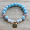 Strand WMB36748 Aquamarine Gökkuşağı Moonstone Sunstone Mala Bilezik Şifa Kristalleri Anksiyete için Kristaller İç Gücü Başlangıçlar