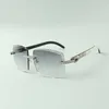 avancerade designers solglasögon 3524022 Endless Diamond Cutting Lens Natural Hybrid Ox Hornben Glasögon Storlek 58-18-140mm