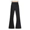 Tenue d'automne pantalon de yoga skinny leggings évasés style coréen streetwear pantalons décontractés jambe noir 240314