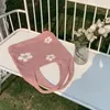 イブニングバッグInsファッション甘い花ニット中空のトートバッグ