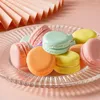 Flores decorativas 5 peças simulação macaroon modelo creme cheio de cozimento sobremesa loja adereços janela displa