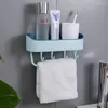 Kitchen Storage Wall Rack Bathroom Towel Drain Cabinet Shelf Seasoning Accessories Hook