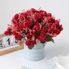 Decoratieve Bloemen 15 Hoofd Kunstbloem Roze Rode Roos Hoge Kwaliteit Zijde Nep Bruiloft Woonkamer Home Decor Boeket