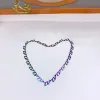 Europe America Fashion Style Jewelry Sets Men Rainbow-coloured V Initials 2054 Necklace Bracelet Sets