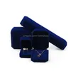 Jewelry Boxes Square Shape Veet Jewelry Packaging Holder Blue Color Box For Pendant Necklace Bracelets Rings Earring Boxes Display Dro Dhicp