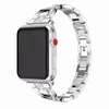 Luxury Diamond Stainless Steel Band for Watch Series 5/4/3/2/1 Women Watchband for iWatch 38 40 42 44 MM Smart Watch Strap 240311