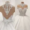 Vestido de baile de lujo, vestidos de novia de princesa esponjosos, vestidos de novia de talla grande, tul con cuentas de cristal y diamantes, hecho a medida