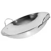 Pannor Rostfritt stål Gridle Kök Pot Cooking Tool Metal Handle Thicken Wok Hushåll Fry Pan med Stock Shabu -köksredskap