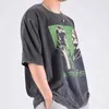 Alta qualidade rock oasis banda impressa manga curta retro camiseta oversized moda ombro manga comprida camiseta j240316