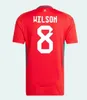 2024 Wales piłka nożna fani gracza Bale Wilson Allen Ramsey 24 25 Krajowy Rodon Vokes Home Football Shirt 2025 Męs