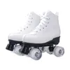 Taille 34 Chaussures de patinage à rouleaux 4 roues quadankers Skating Pu Leather Sport Défents hommes Femmes Chaussures de patinage à rouleaux Chaussures 240407