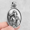 Pendant Necklaces King Of War Stainless Steel Spartan Warrior Shield Men's Necklace Trend Rock Hip Hop Party Fashion Jewelry Wholesale