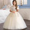 Sukienki z widowiskami dziewczyn Pierwsza sukienka Komunia Dzieciowe suknia weselna