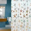 Rideaux de douche 180x200 cm PEVA salle de bain rideau de douche imperméable épaissi salle de bain rideau étoile de mer motif lotus salle de bain accessoires de douche Y240316