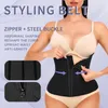 Novo plus size cinto feminino magro corpo shaper respirável 9 ossos zíper cintura espartilho trainer emagrecimento cinto corpo shapewear 452