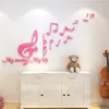 Musikanmärkning Akryl 3D -väggklistermärken för klassrummet Dance Room Diy Art Decoration Living Home Decor 240312