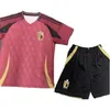 Belgiska sportkläder fotbollströjor de Bruyne Lukaku Doku National Team Football Shirt Boys Suit Men Kids Kit Set Home Away Carrasco Tielemans Bakayoko Trossard