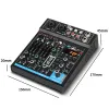 Mixer Mini Mixer Professional Digital Audio Portable Sound Mixing Console with Sound Card & Bluetooth Function