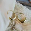 Hoop Earrings Fashion Gold Plated Metal C Shape Earring For Women Girls Party Wedding Punk Jewelry E551