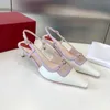 Scarpe eleganti Primavera Estate Per le donne Décolleté con cinturino posteriore a punta Sandali con tacco basso Scarpe di design di alta qualità Zapatillas Mujer 2024