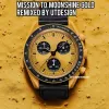 Bioceramic Watchmen Moonswatch Quarz Chronograph Mens Watch Mission to Mercury Nylon Luxury Watch James Montre de Luxe Limited Box