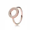 Wedding Rings New Brand 100% 925 Sterling Sier Rose Gold Sparkling Halo Ring With Cubic Zirconia Stones For Women Wedding Rings Fashi Dhzyt