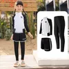 Costume da bagno da donna per ragazza Rash Guard a maniche lunghe con leggings Protezione solare per tutto il corpo Costume da bagno Rashguard ad asciugatura rapida per bambini