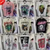 Hellstar koszulka desiner t shirty mężczyzn kobiety Raphic TEE Ubranie ubrania Hipster Umyjszy materiał uliczny Raffiti Foliin Druku