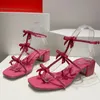 Dikke hak dames zomersandalen runway open peep toe hoge kwaliteit echt leer en mooie strikriemen decor feestjurk sandalen vrouwelijke