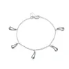 Charm-Armbänder aus 925er-Sterlingsilber, fünf Tropfen Regen, geeignet für feminine Verlobungsfeier, Hochzeitsmode