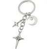 Keychains Y2K Star Moon Metal Key Rings For Women Men Friendship Gifts Handbag Decoration Handmade Jewelry