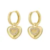 Y2K Cubic Crystal Heart Star Earrings for Women Gold Silver Color Plating Hoop Earring Brass Anti-Allergy Ear Clasp Wholesale 240313