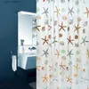 Rideaux de douche 180x200 cm PEVA salle de bain rideau de douche imperméable épaissi salle de bain rideau étoile de mer motif lotus salle de bain accessoires de douche Y240316