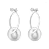 Boucles d'oreilles ZHUKOU Big Ball Hoop pour femmes en laiton brillant plaqué or goutte 2024 bijoux de mode en gros VE1246