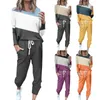 Kvinnors tvåbitar byxor Kvinnor Set Autumn Tracksuit Fashion Casual Sweatshirt och Pant Set Pullover Tops Sweatpants Passar Sport Outfits