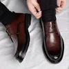 Mens Formal Shoes Genuine Leather Fashion Dress Shoes Men's Italian Style Business Office Wedding Solid Color Lace Up Shoes 240402