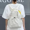 Korean Version Leisure Artistic Canvas Backpack Ins Pleated Nylon Drawstring Backpack Internet Celebrity Fashion Oxford Cloth Backpack 240315